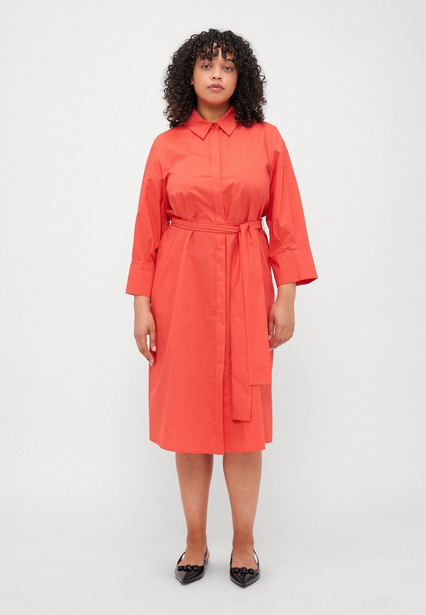 FINANZA - Shirt dress - coral