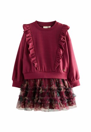 REGULAR FIT - FRILL - Päevakleit - burgundy red