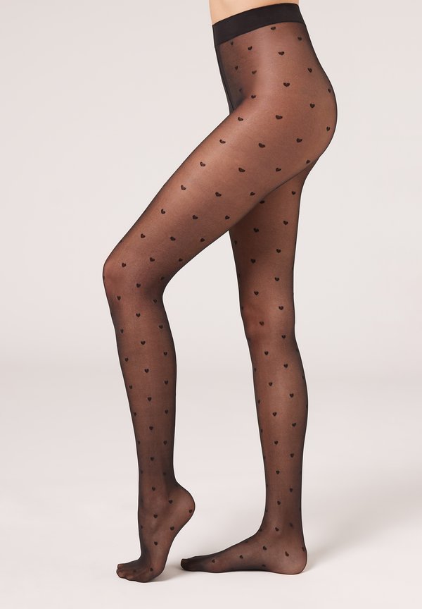 TRANSPARENTE DENIER MIT KLEINEN HERZEN - Strumpfhose