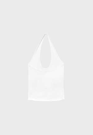 Stradivarius, BASIC HALTER TOP - Top - white