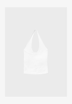 Stradivarius, BASIC HALTER TOP - Top - white
