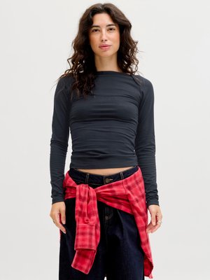 JXGIGI SQUARE NECK TEE - Μπλούζα με μακριά μανίκια - black