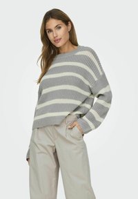 JDY JDYJUSTY STRIPE  - Strickpullover - formal gray