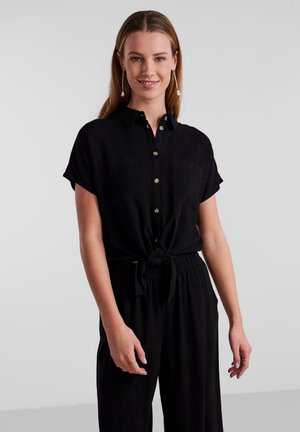 VINSTY SS TIE NOOS - Button-down blouse - black