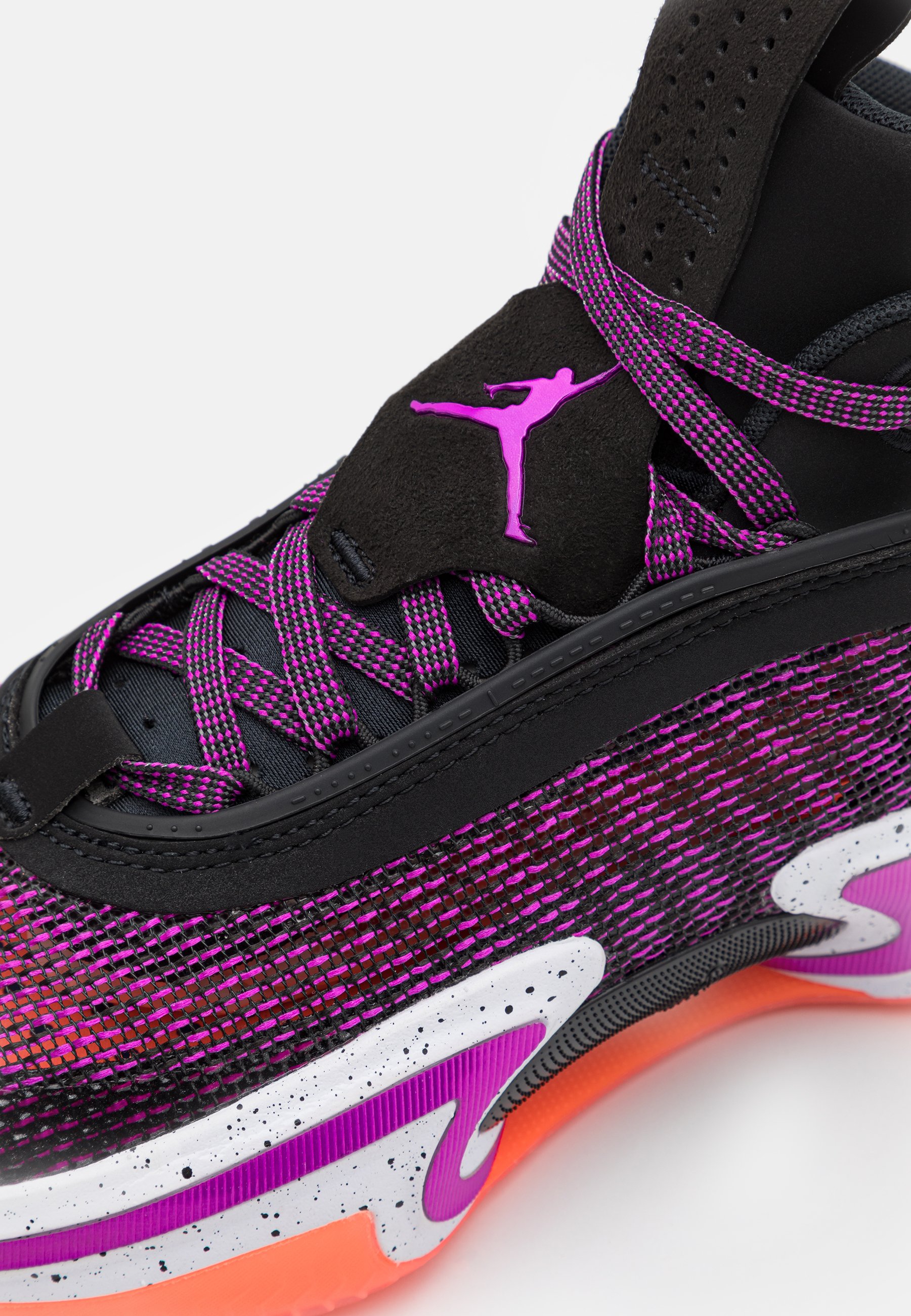Jordan AIR JORDAN XXXVI - Basketball shoes - black/green glow/racer  blue/court purple/black - Zalando.co.uk