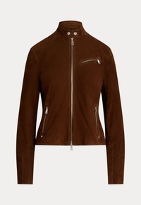 Lauren Ralph Lauren GOAT SUEDE MOTO JACKET - Skinnjacka - tobacco