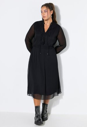Studio Untold, LAYERED CHIFFON ELASTIC WAIST RUFFLE DRESS - Jurk - black