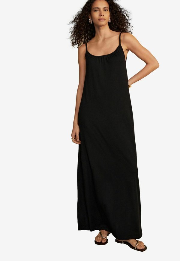 LENGTH TRAPEZE SHAPE RUCHED NECKLINE THIN STRAP - Jerseykleid