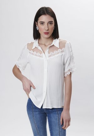 TRIMMED - Button-down blouse - white