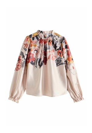 Bluse - blush pink floral placement print