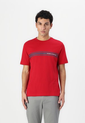 CENTRAL CHEST STRIPE TEE - Print T-shirt - medium red