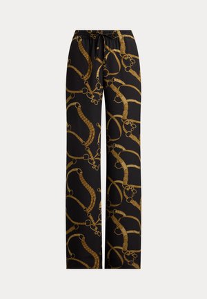 Lauren Ralph Lauren, BELTING-PRINT CREPE WIDE-LEG PANT - Pantalones - black/tan