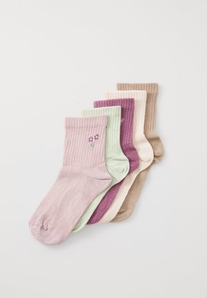5 PACK UNISEX - Strømper - light green/lilac/purple
