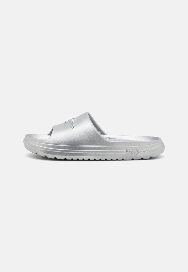 BEACH SLIDEMET - Pantolette flach - silver