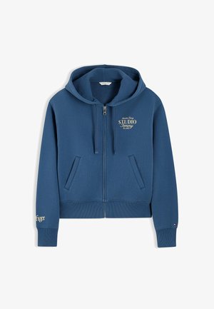 Tommy Hilfiger, TOMMY HILFIGER LOGO ZIP-THRU OVERSIZED HOODY - Sweatjacke - aegean sea