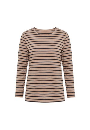 LAURASØN, STRIPED CREW NECK SHIRT - Camiseta de manga larga - walnut