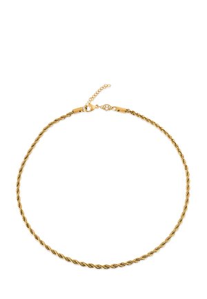 Collier en chaîne torsadée en or avec un fermoir en homard, doté d'une délicate chaîne d'extension ajustable pour plus de polyvalence en longueur.