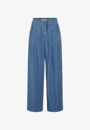 InWear, HIROIW PANT - Wide leg - washed medium blue denim