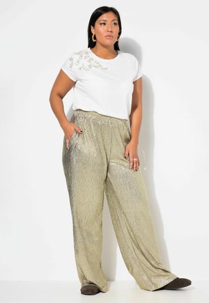 WIDE GLITTEREFFEKT - Pantalon classique - sun yellow