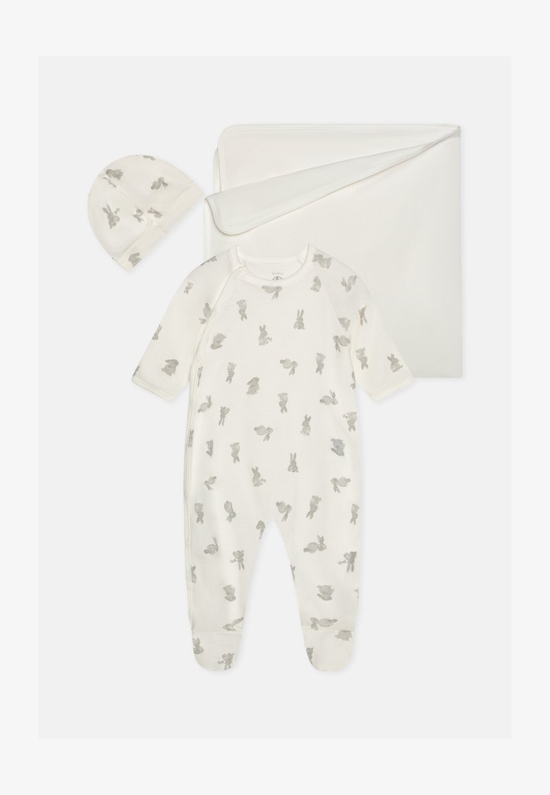 Petit Bateau BABY LOT CADEAU PIECES UNISEX SET - Šliaužtinukai - marshmallow/gris