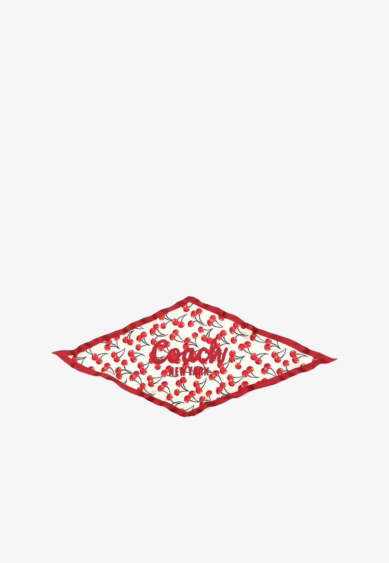 COACH CHERRIES SWIRL PRINTED DIAMOND - Scarf - open white
