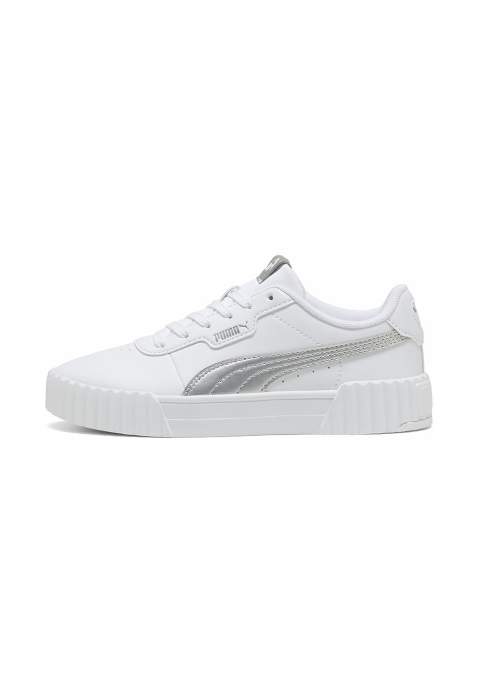 PUMA CARINA 3.0 METALLIC GLAM SNEAKERS - Skate shoes - white- silver-coloured