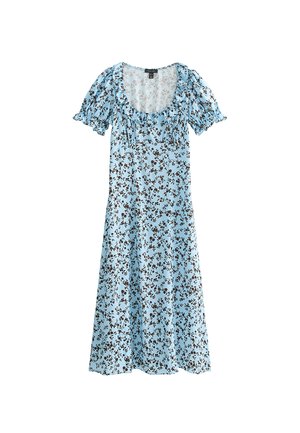 New Look, FLORAL SQUARE NECK MIDI TEA DRESS - Jurk - blue pattern