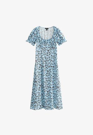 New Look, FLORAL SQUARE NECK MIDI TEA DRESS - Vestido informal - blue pattern