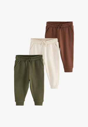 Next, SOFT TOUCH 3 PACK REGULAR FIT - Pantalones deportivos - khaki green/rust brown/ecru