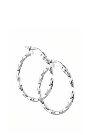 TWISTED HOOP OF DIAMETER - Naušnice - white gold-coloured