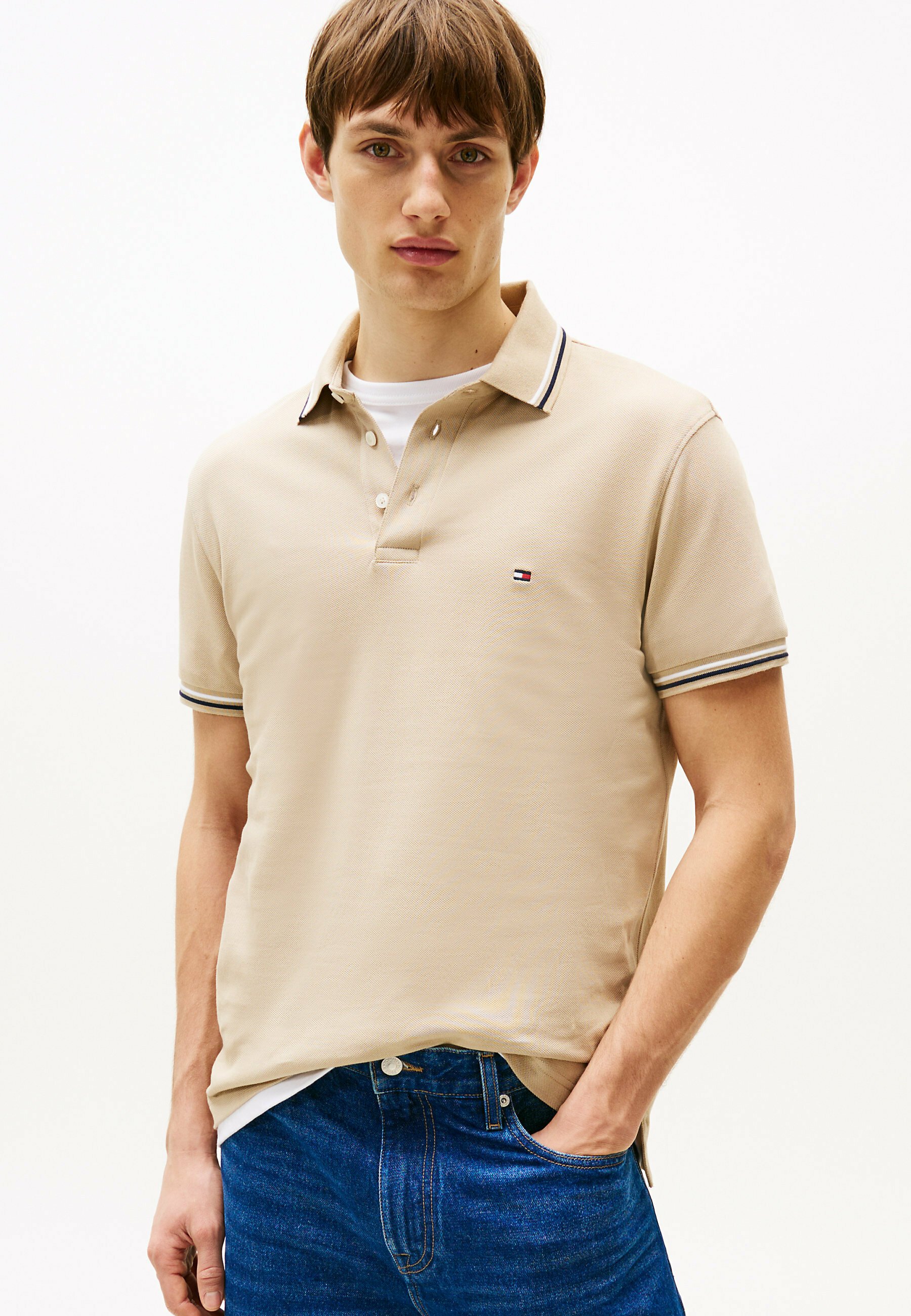 tommy hilfiger tipped slim fit polo