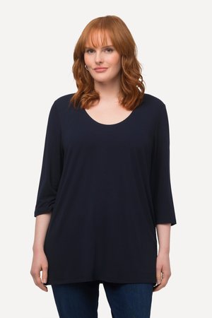 Ulla Popken, TIEFER RUNDHALSAUSSCHNITT - Langærmet T-shirt - dark blue