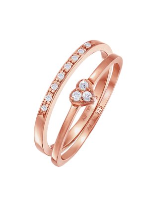 Elli 2 PACK HEART - Ring - rose gold-coloured