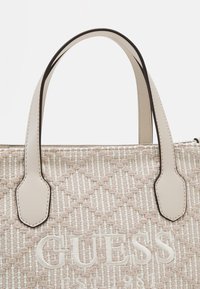 Guess SILVANA COMPARTMENT TOTE - Handbag - stone