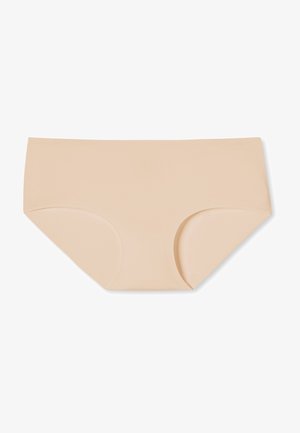 Beige cotton panties with a smooth, seamless design and no visible stitching. Features short sides and a comfortable fit.