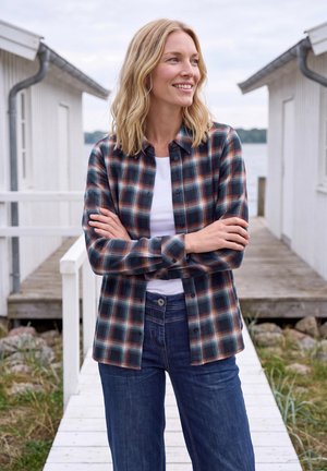 Cecil, LONG-SLEEVED FLANNEL BLOUSE WITH A CHECKERED PATTERN - Chemisier - urban dark blue
