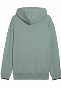 Mikina s kapucňou v svetlozelenej farbe, vyrobená z mäkkej tkaniny. Obsahuje klokanie vrecko a ribana na manžetách a leme. Jednoduchý, minimalistický dizajn.