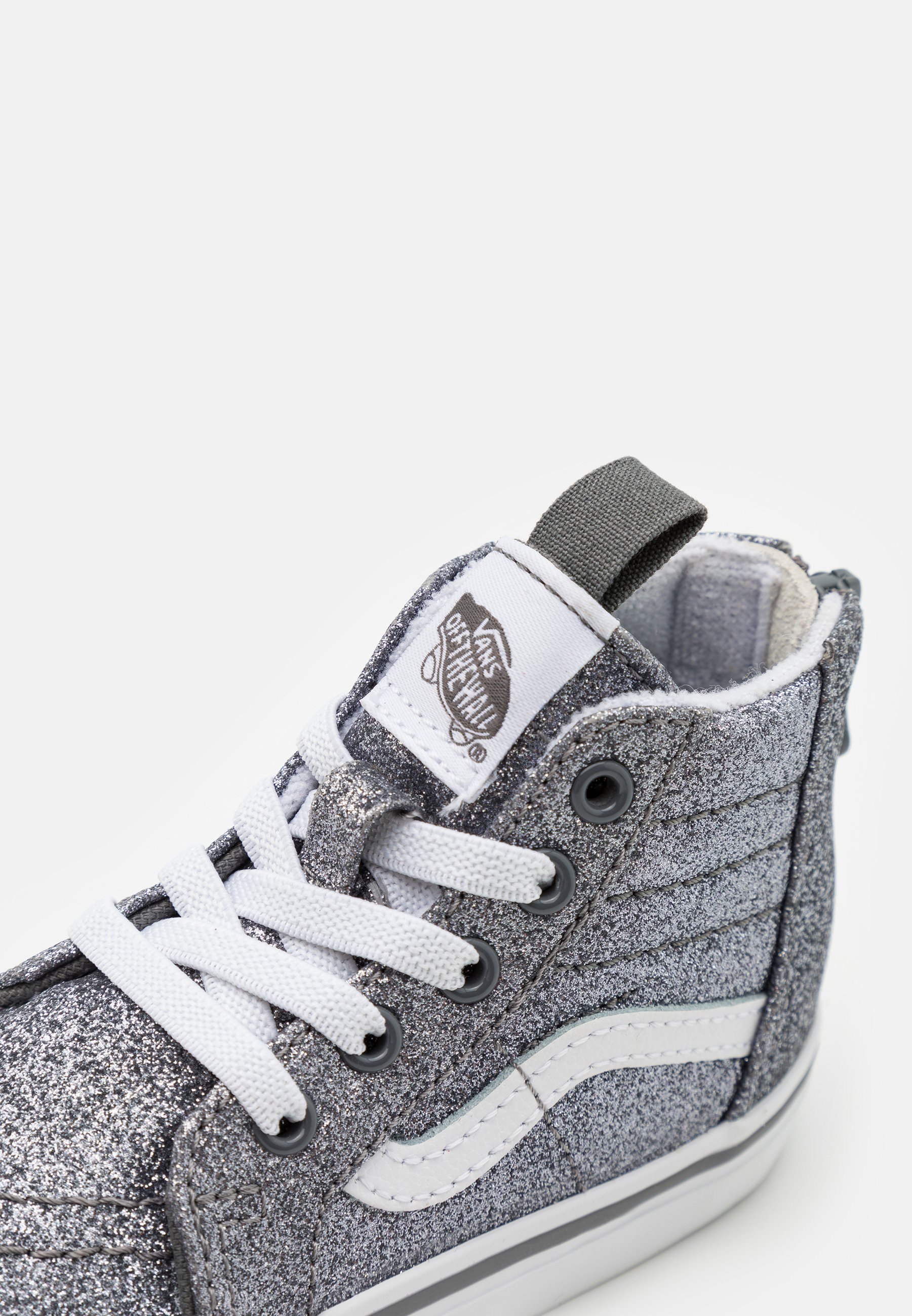 Vans SK8 ZIP UNISEX - Sneakers hoog - glitter pewter/true  white/zilverkleurig - Zalando.nl