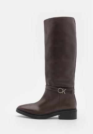 HEEL KNEE BOOT  - Plateaustøvler - dark brown