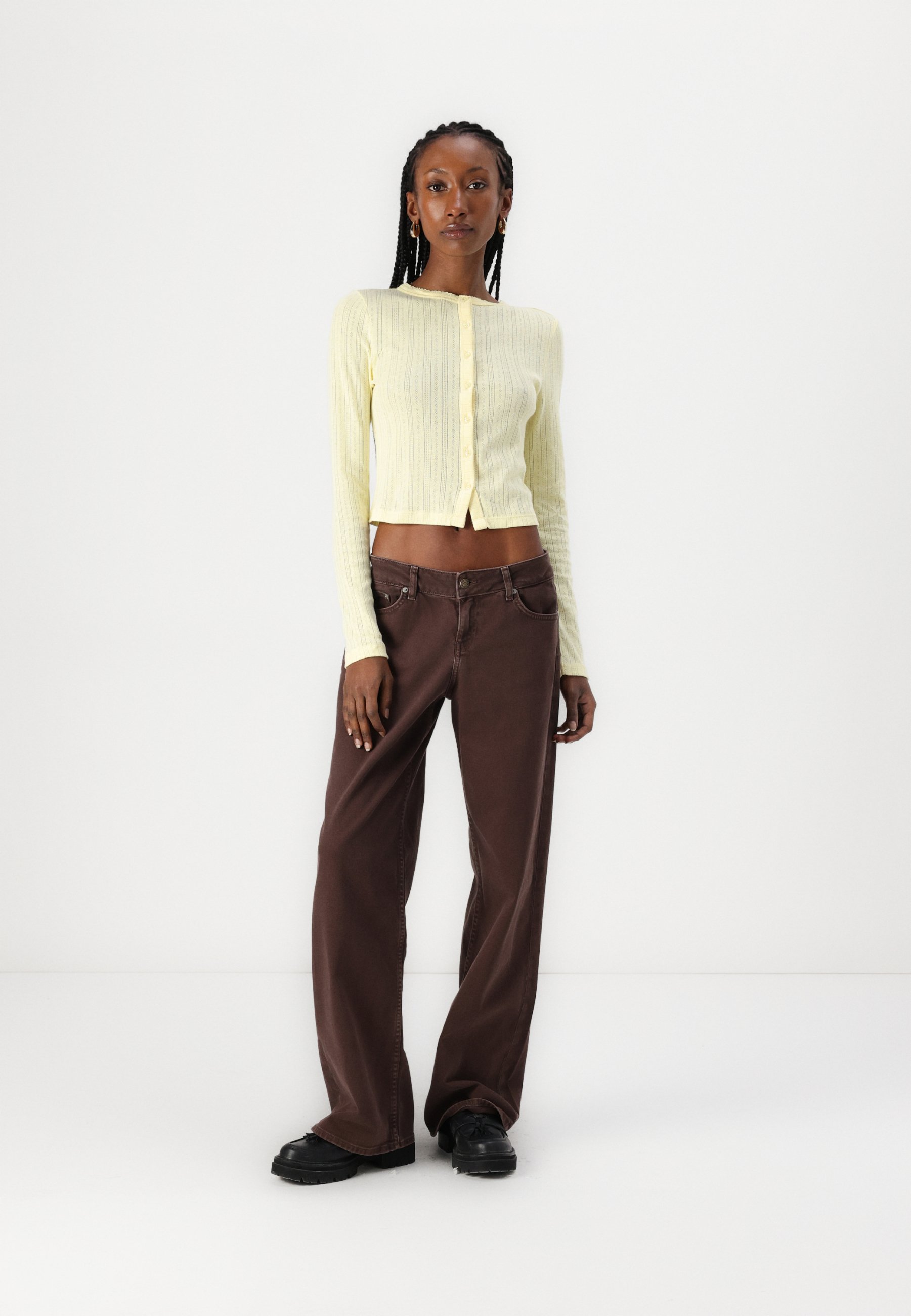 【KOOLOSET】Pleat Pure Brown Denim Pleat Pure Brown Denim - kooloset