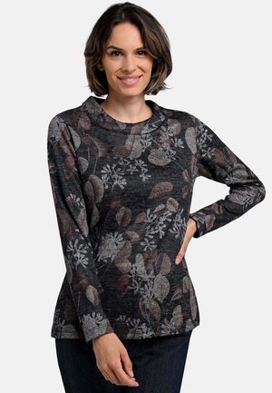 MIT BLÄTTER-PRINT - Langarmshirt - silver-brown
