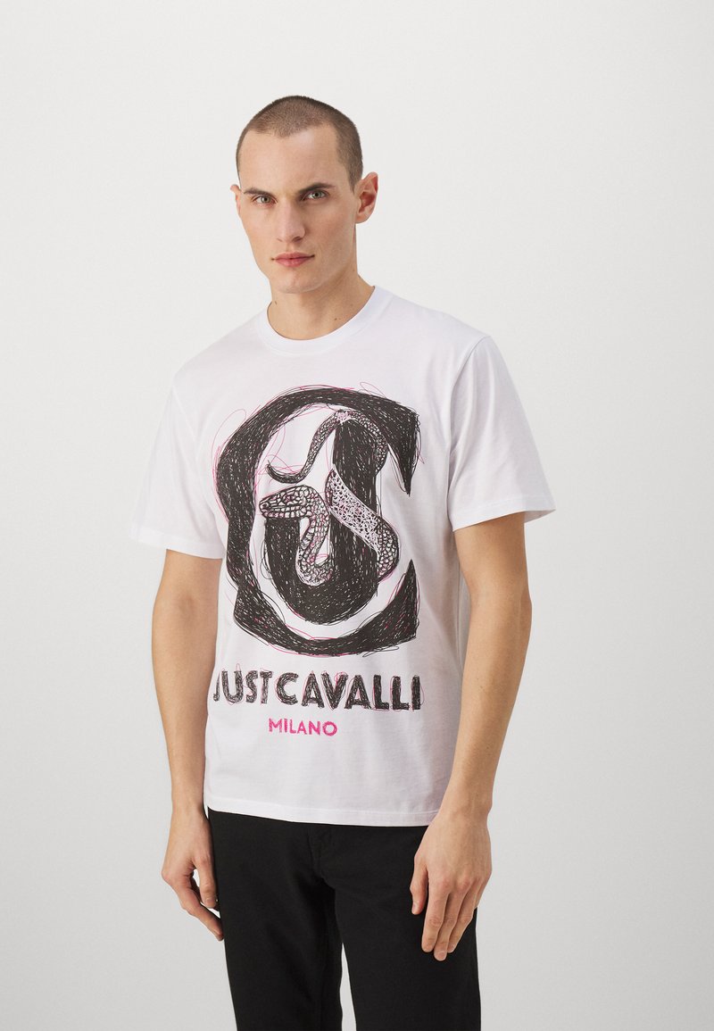 Just Cavalli T-shirt manica corta neonato con logo bianco main image 0