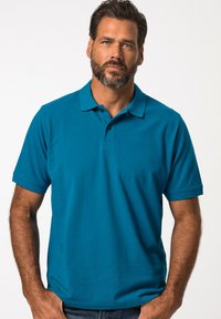 JP1880 GROSSE GRÖSSEN BIS 8XL KNOPFLEISTE - Polotričko - blue turquoise