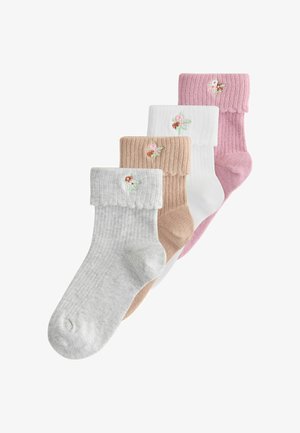 Next, 4 PACK - Ponožky - pink grey and cream