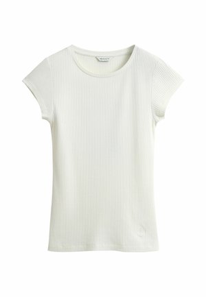 GANT, GANT SLIM RIBBED T-SHIRT - T-shirt basic - eggshell