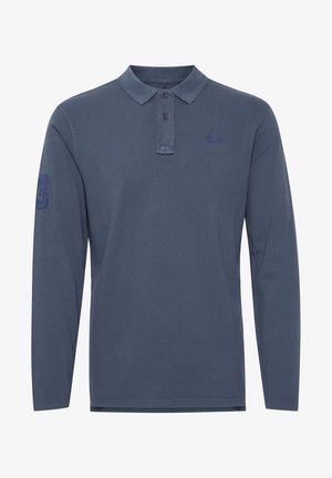 Langsleeve polo shirt in marineblauw, gemaakt van katoen. Beschikt over een twee-knops sluiting, geborduurd logo en het nummer "3" op de linkermouw.