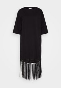 VIKATA OVERSIZE FRINGE DRESS  - Trikoomekko - black