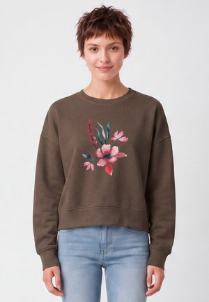 watapparel, BLUME IN WASSERFARBE 01 - Sweatshirt - mocha