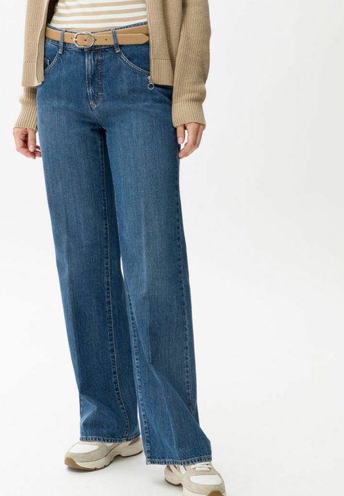 Brax Flared stoffen broek met Franse steekzakken, model 'Maine' in marineblauw online kopen | P&C
