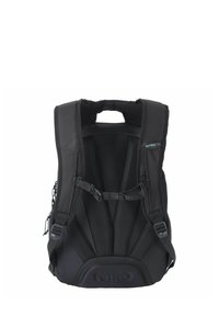 Sac à dos noir avec dos en mesh rembourré et bretelles réglables. Comprend un logo NITRO, un tissu robuste et un design ergonomique pour le confort.